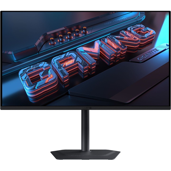 Монитор GIGABYTE MO32U, 31.5", QD-OLED, 3840 x 2160 4K, USB Type-C с DisplayPort ф-я, 1 x DisplayPort 1.4, 1 x Audio Out, 2 x USB 3.2 Downstream, 2 x HDMI 2.1, 1 x USB 3.2 Type-B Upstream, Вградени високоговорители 2 x 5W