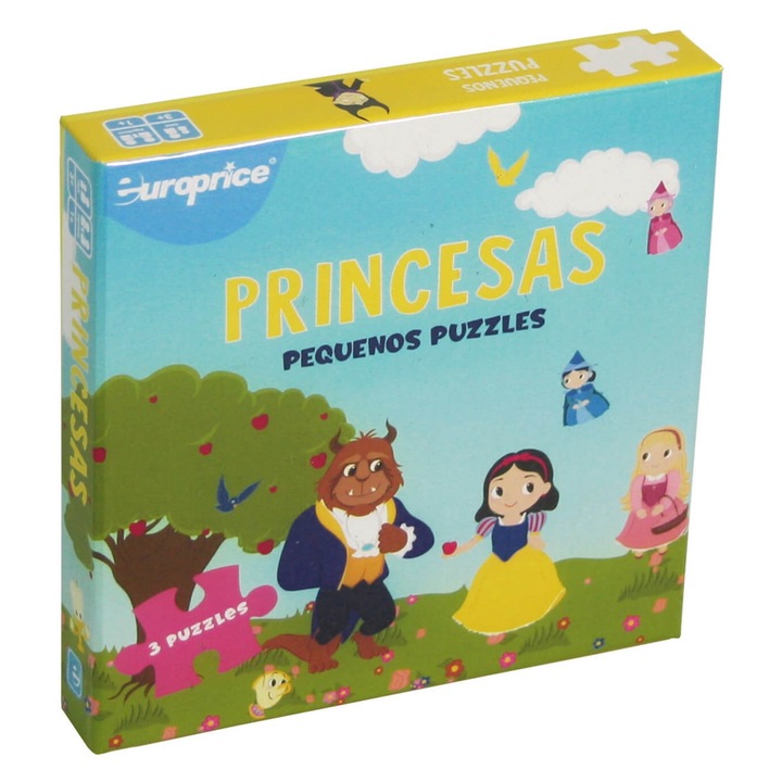 Пъзел Europrice ПРИНЦЕСИ, Princess, 3в1, 27части, 14 х 2, 5 х 14 cm, 3+ години