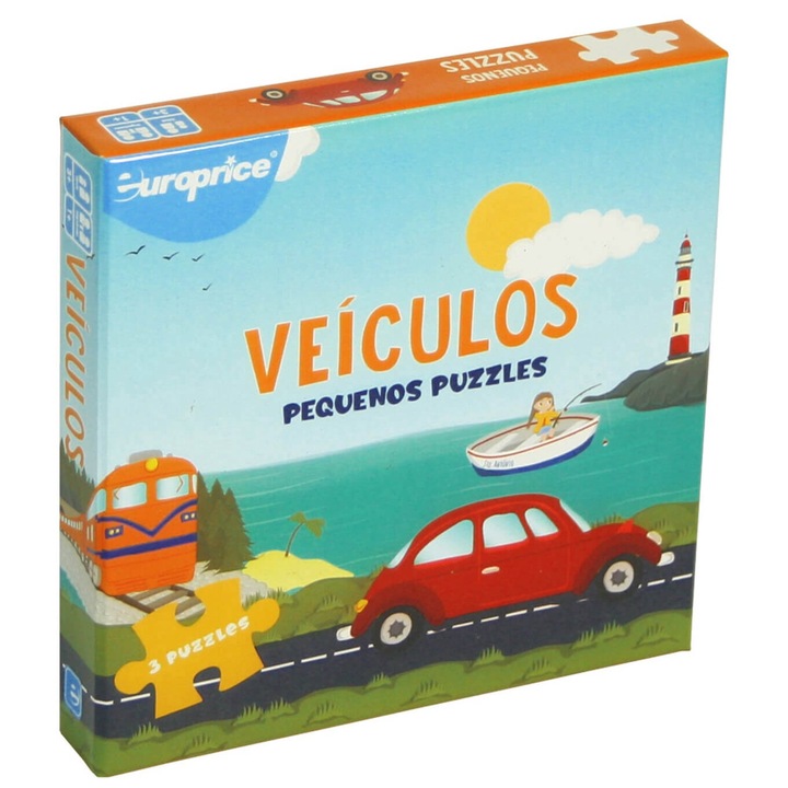 Пъзел Europrice КОЛИТЕ, Cars, 3в1, 27части, 14 х 2, 5 х 14 cm, 3+ години