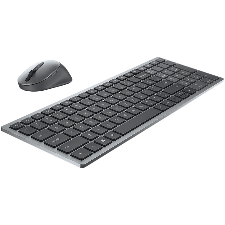 Комплект клавиатура с мишка Dell, KM7120W, Multi-Device, Wireless, US International, QWERTY, Черен