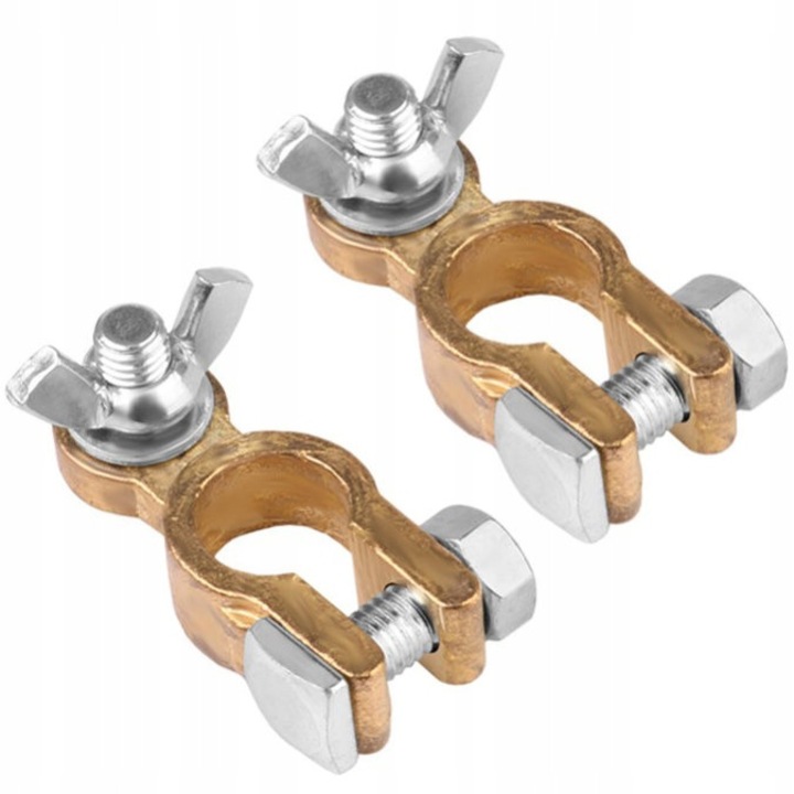 Комплект скоби за акумулатори Me Premium, Лична кола, Универсален, Следпродажбен, Месинг Капацитет до 600 A, За всички видове батерии 6-12-24V