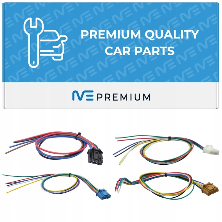 Ajtó kábelköteg, Me Premium, Személyi autó, Univerzális, Utángyártott, Minden csatlakozó kábel hossza: 45-48 cm, Vezetékek száma / Fekete dugó: 4, Vezetékek száma / Kék csatlakozó: 6, Vezetékek száma / Fehér dugó: 6