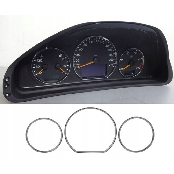 Műszerfali órakeret készlet, Me Premium, Me-002089, Személyi autó, Mercedeshez, Utángyártott, Szerelés: Nyomás, 2000 utáni járművekhez, Nagyon jó minőségű anyagokból készült, 3 db