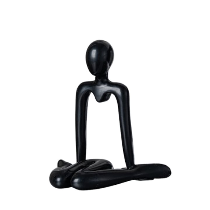 Statuie decorativa - sculpturii，design abstract, plastic, modern, Negru, 10.9x10.4cm