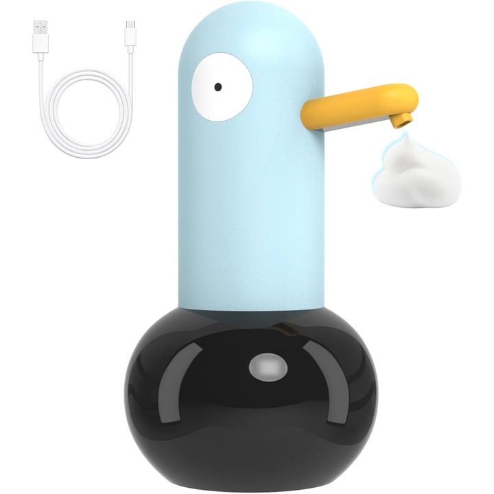 Automata szappanadagoló, TNEAYWHE, 400 ml, nagy teljesítményű motor, 5 fokozatú beállítás, fürdőszobába és konyhába