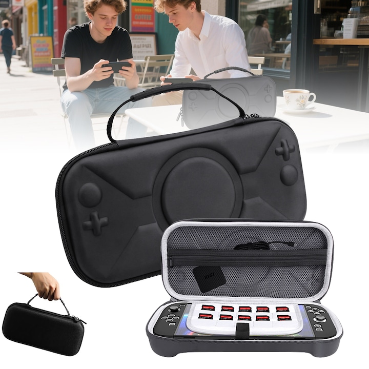 Hordtáska Nintendo Switch 2, 7, 9 hüvelykes konzolhoz, Puepoul, kemény védőtok, sokoldalú, hordozható utazótok Switchhez, 10 patronhely, tartós nejlon, könnyű és nagy kapacitású, Switch 2 tartozékok, Nergu