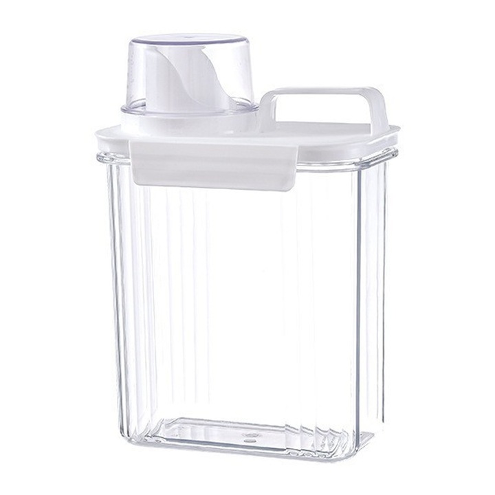 Folyékony mosószer adagoló, átlátszó, mérőpohárral, műanyag, látható kapacitás