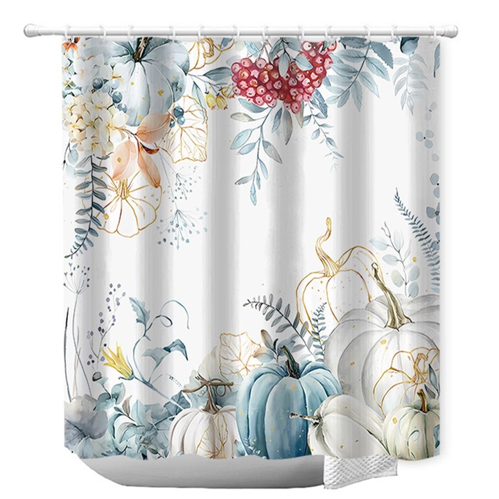 Zuhanyfüggöny, 12 akasztóval, 183x183 cm, többszínű