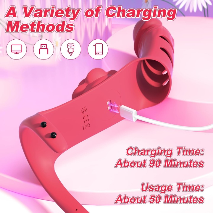 Vibrator deget, MINI Bullet, Stimulator Clitoris & Punct G, stimulator clitoridian, jucarie cu trandafir, cu 9 moduri puternice de vibratie, masaj reglabil pentru mameloane, jucarii sexuale pentru cupluri feminine