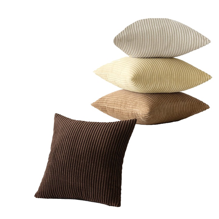 4 db-os párnahuzat-szett, ZGGZERG, Cipzáras záródás, Nem fakul, Könnyen szétszedhető, Puha, Lélegző, Porálló, Esztétikus kialakítás, Rugalmas, Mosható, Újrafelhasználható, Ideális nappaliba, hálószobába, Poliészter, 40*40cm, Többszínű