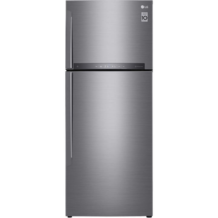 Хладилник с 2 врати LG GTB574PZHZD, 438 л, Клас E, Дисплей LED, No Frost, Компресор Liniar, Smart Diagnosis, Wifi, Охлаждане на вратата, H 178 см, Сребрист