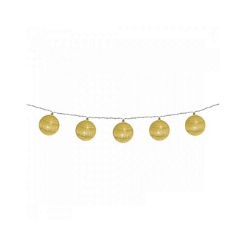 Ghirlanda cu 10 LED-uri, decor glob bumbac, auriu, Home CBL 10/GD, alimentare baterii Ghirlanda cu 10 LED-uri, decor glob bumbac, auriu, Home CBL 10/GD, alimentare baterii