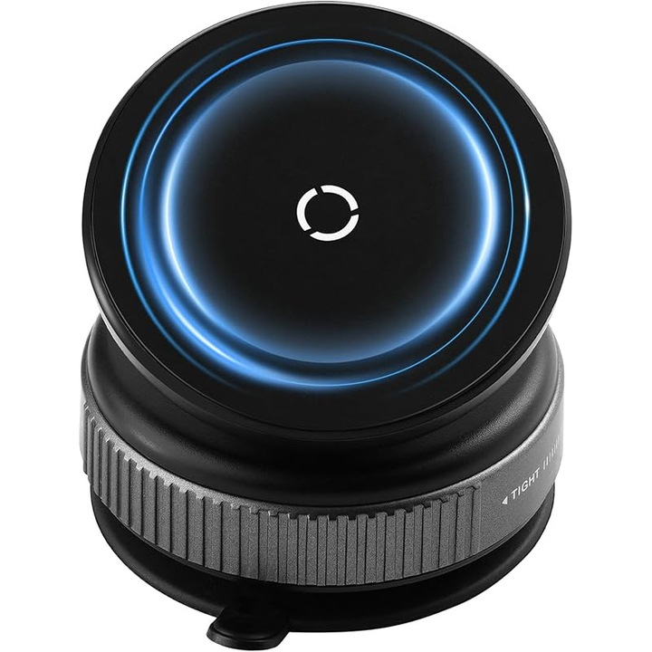 Autós tartó - 360°-ban forgatható, bármilyen irányba állítható, autó szélvédőjére/kijelzőjére alkalmas, hordozható, újrafelhasználható, fekete, dokkolóállvány mágnessel AT&T