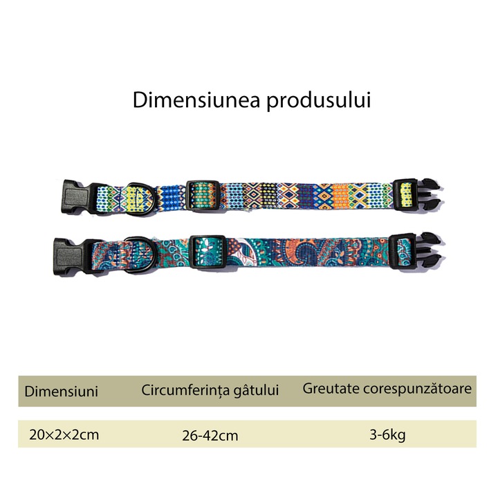 Zgarda Reglabila pentru Pisici si Caini - Culori Vibrante, Material Rezistent, Dimensiune Universala