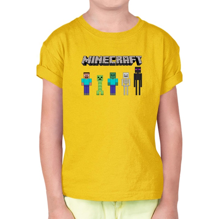 Gyerek rövid ujjú póló Minecraft OPT Classic Heroes, Sárga