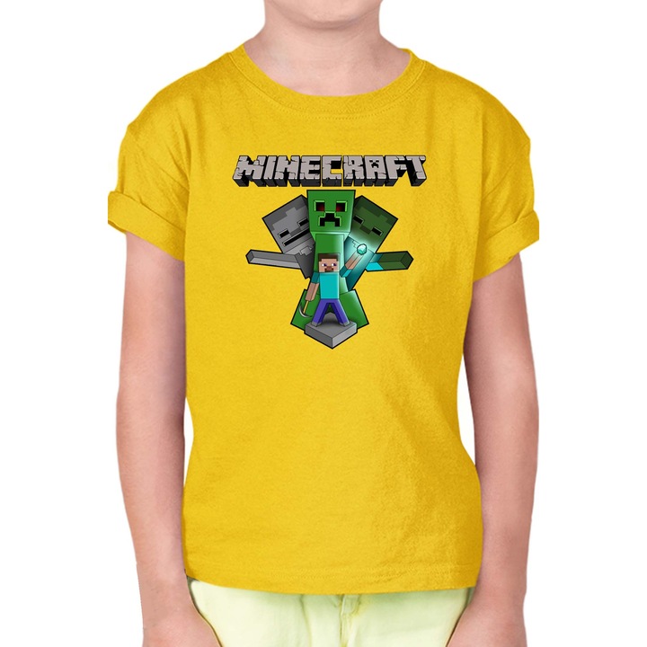 Gyerek rövid ujjú póló Minecraft OPT Diamond, Sárga