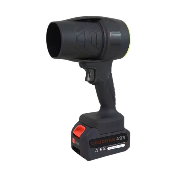 Suflanta Aer Profesionala DigikalaX®, 48V, cu 2 Acumulatori si incarcator inclus, Portabila, Performanta si Eficienta – Ideala pentru curatenie si gradina, Utilizare multipla, Negru