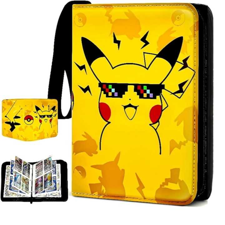 Album Colectie 400 Carti Pika + 50 Pagini - Portabil Impermeabil pentru Targuri si Tura Scolara (Cadou Premium pentru Copii 6-14 ani & Pasionati TCG)