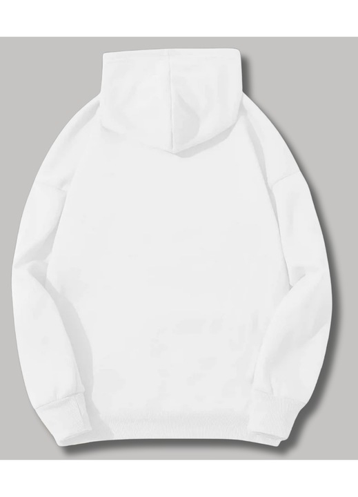Hanorac Barbati cu Broderie, Burning Money, Alb