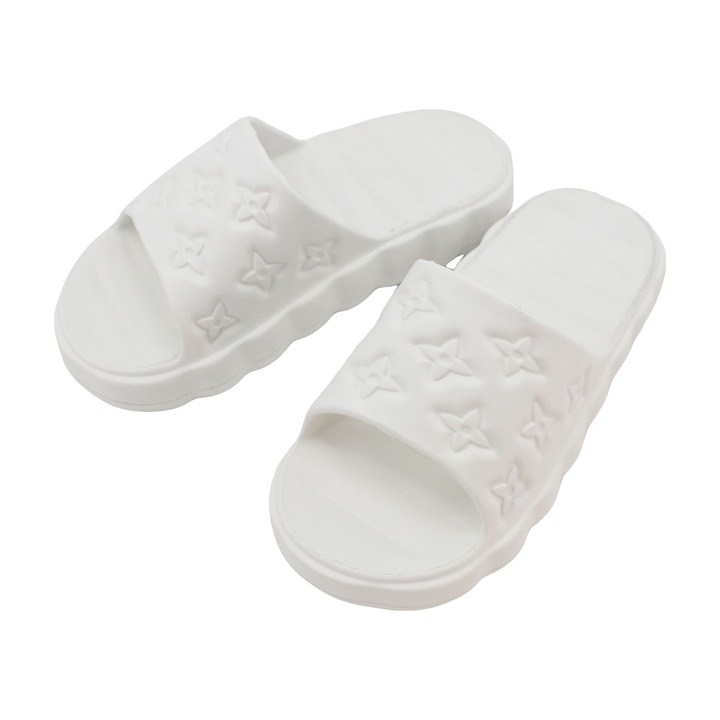 Чехли на платформа H01alb 100053, Бял, 40