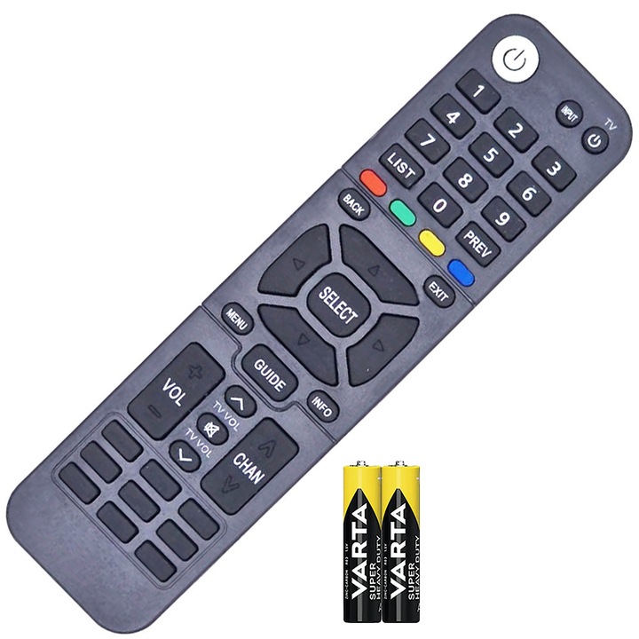 Telecomanda KNTECH®, KSTB6029 compatibila decodor Orange Kaon, neagra, baterii incluse