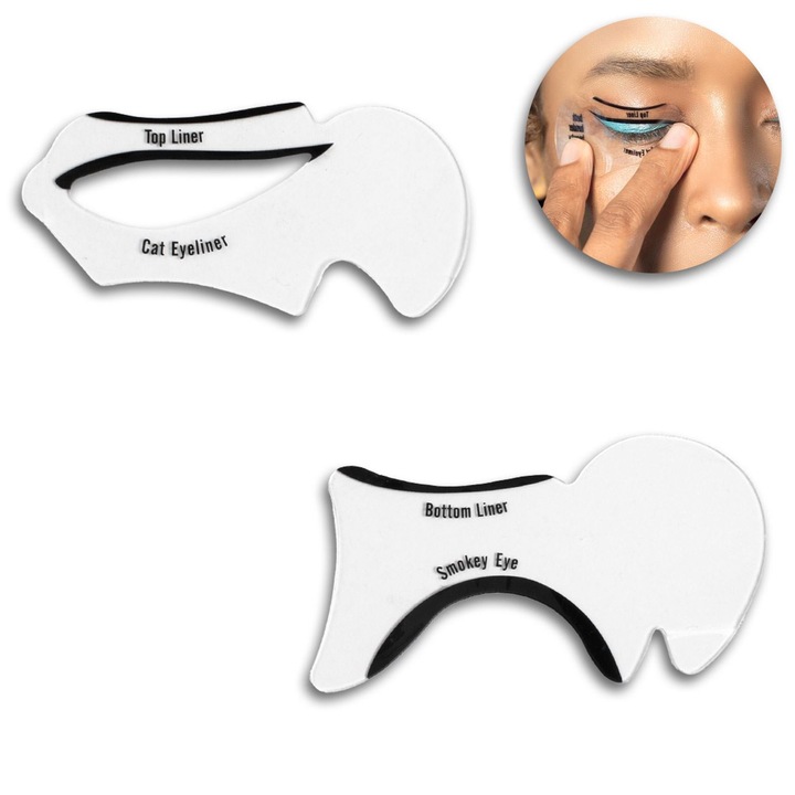 Sabloane Make Up AAA pentru Tus de Ochi, set 2buc, transparent, multicolor