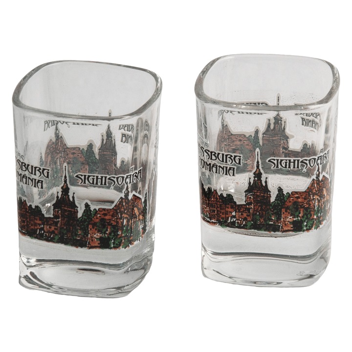 Set 6 pahare shot, 48 ml, Sticla, Multicolor