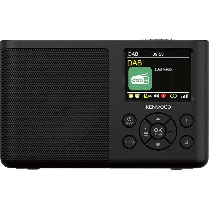 Radio portabil Kenwood CR-M33DAB-B, DAB+, Bluetooth, Baterie Li-Ion, display 6.1 cm, Negru