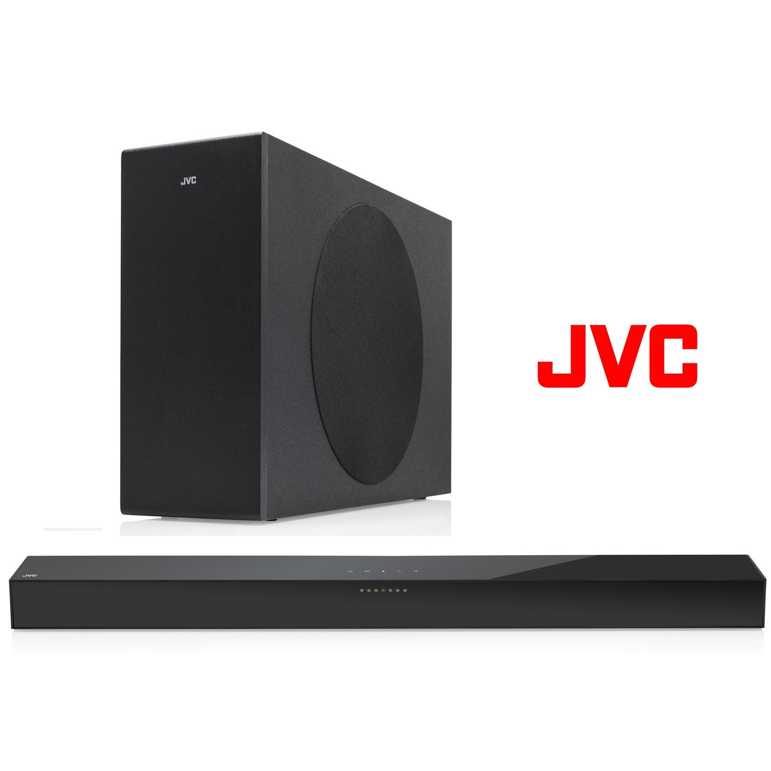 Soundbar 2.1 JVC H-E434B, RMS 200 W, USB, Subwoofer, Bluetooth, Surround Dolby Digital, telecomanda