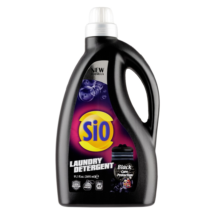 Detergent lichid Sio, pentru rufe negre, 49 spalari, 2695ML