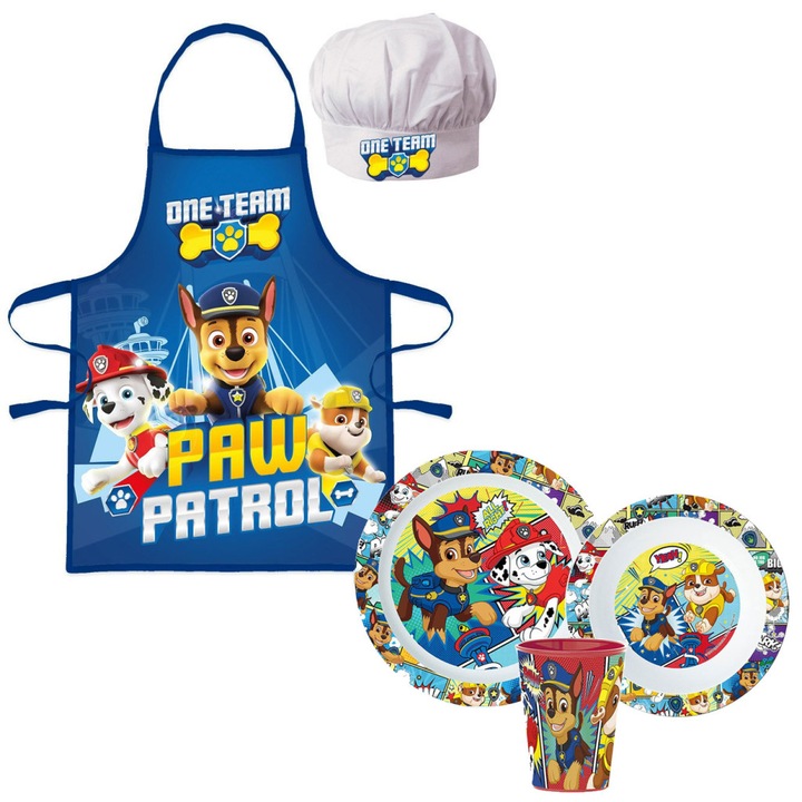 Mancs Őrjárat kötény és micro étkészlet szett (One Team)