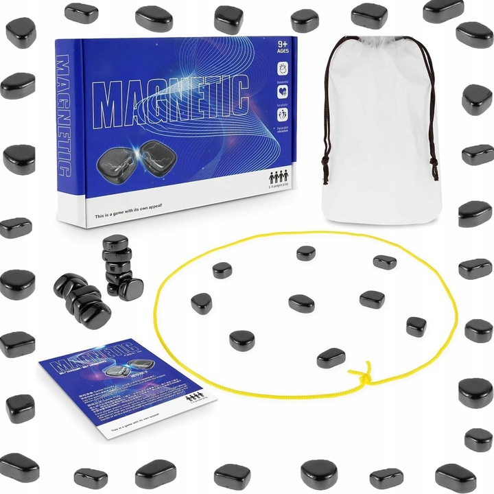 Set educational de jocuri magnetice cu 30 de bile, joc de sah si bile magnetice, multicolor, compact