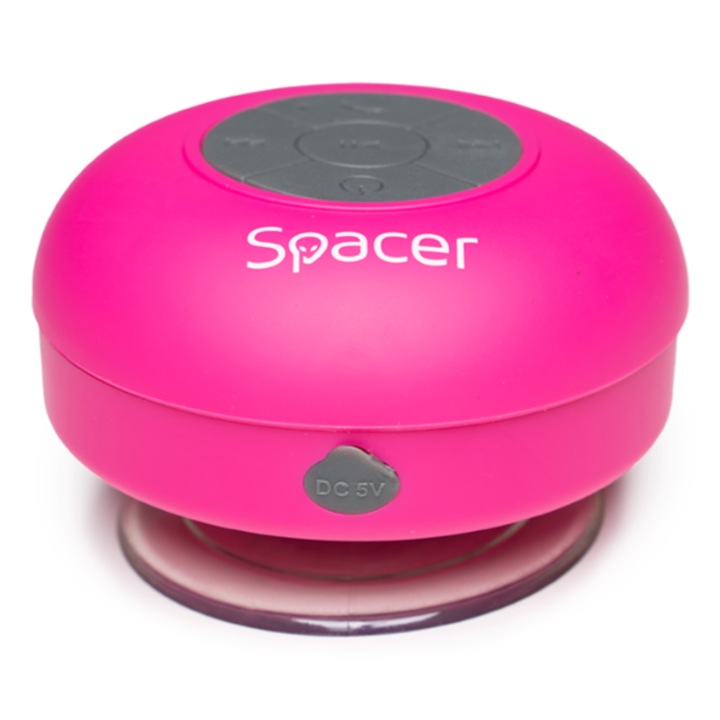 Boxa portabila Spacer Bluetooth 3W Control Volum Acumulator 300mAh Microfon Incorporat Roz