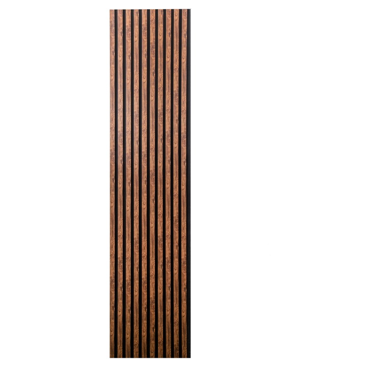 Panou Riflaj Decorativ Acustic, MDF, 2800 x 500 mm, Maro inchis