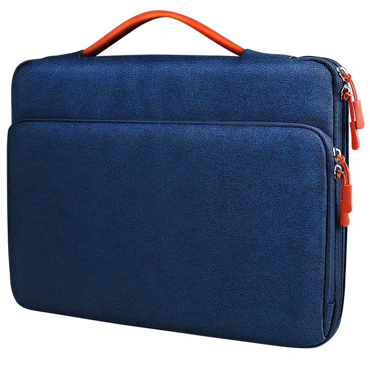 Geanta laptop portabila Renew Force, 15 "6" inch, Pentru notebook, 39cm x 28cm x 4, 5cm, Compartiment laptop, Rezistent la zgarieturi, Buzunar exterioare, Impermeabila, Compatibila Macbook Pro, Nylon, Albastru LPT-BG1-BLUE