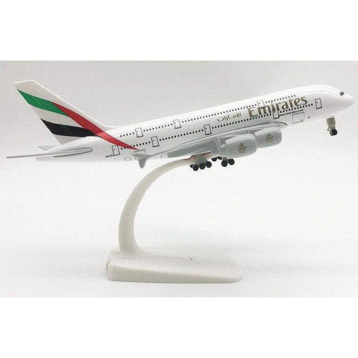 Детски модел на самолет - Emirates A380 - Излят под налягане метален модел на самолет с пластмасови части, подходящ за деца над 3 години