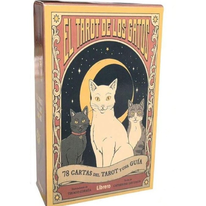 Pachet carti midi, El Tarot de Los Gatos, Harry N. Abrams, Catherine Davidson & Thiago Correa, 2024, 10.5 x 6 cm