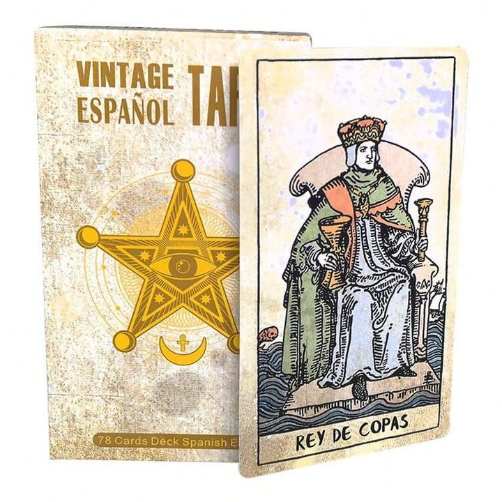 Pachet carti midi, Vintage Español Tarot, Lo Scarabeo, A.E. Waite & Pamela Colman Smith, 2024, 10.5 x 6 cm