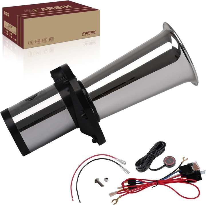 Claxon suplimentar pentru masini clasice, tonuri argint