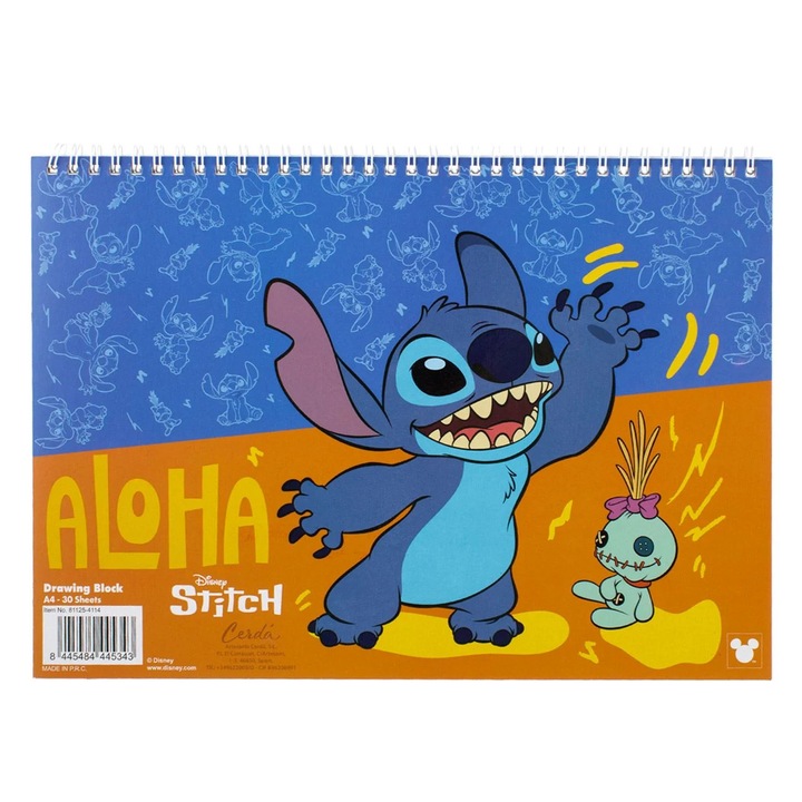 Bloc de Desen cu Spirala A4 Stitch - 30F