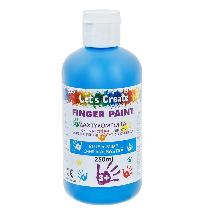 Vopsea pentru Pictura cu Degetele Albastra in Sticla Little President - 250ml