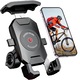 Suport telefon pentru bicicleta BYONDSELF®, blocare rapida 1s, operare cu o singura mana, baza din aliaj de aluminiu, compatibil cu biciclete si smartphone-uri intre 4''-7'', Argintiu-negru
