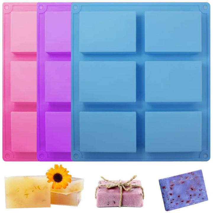 Set 2 forme silicon YANYXR 6 cavitati multicolor 22x20x2.5cm