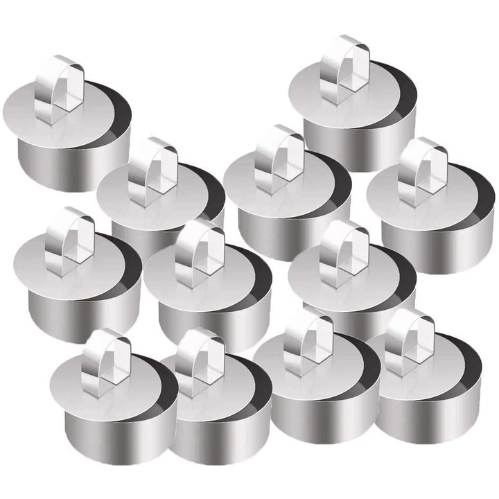 Set 12 inele prajituri YANYXR inox 8x4cm cu capac