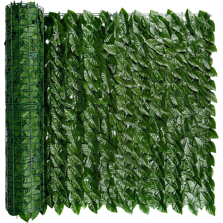 Ограда от изкуствени растения ​Feicaeesa, параван за балкон, тераса и ограда, 100x300 см, тъмнозелена