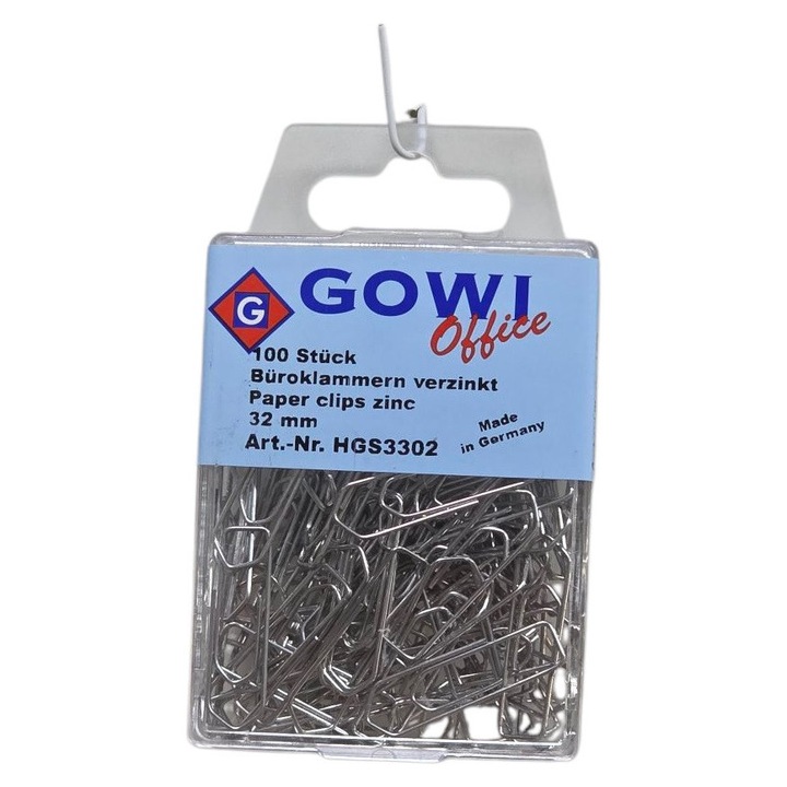 Agrafe 32 mm, argintiu, 100 buc