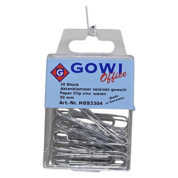 Agrafe 50 mm, argintie, 30 buc