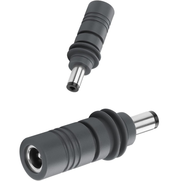 Set 2 Adaptoare de alimentare DC 5.5 mm x 2.1 mm, PsAyl, priza etansa, gri, 100W