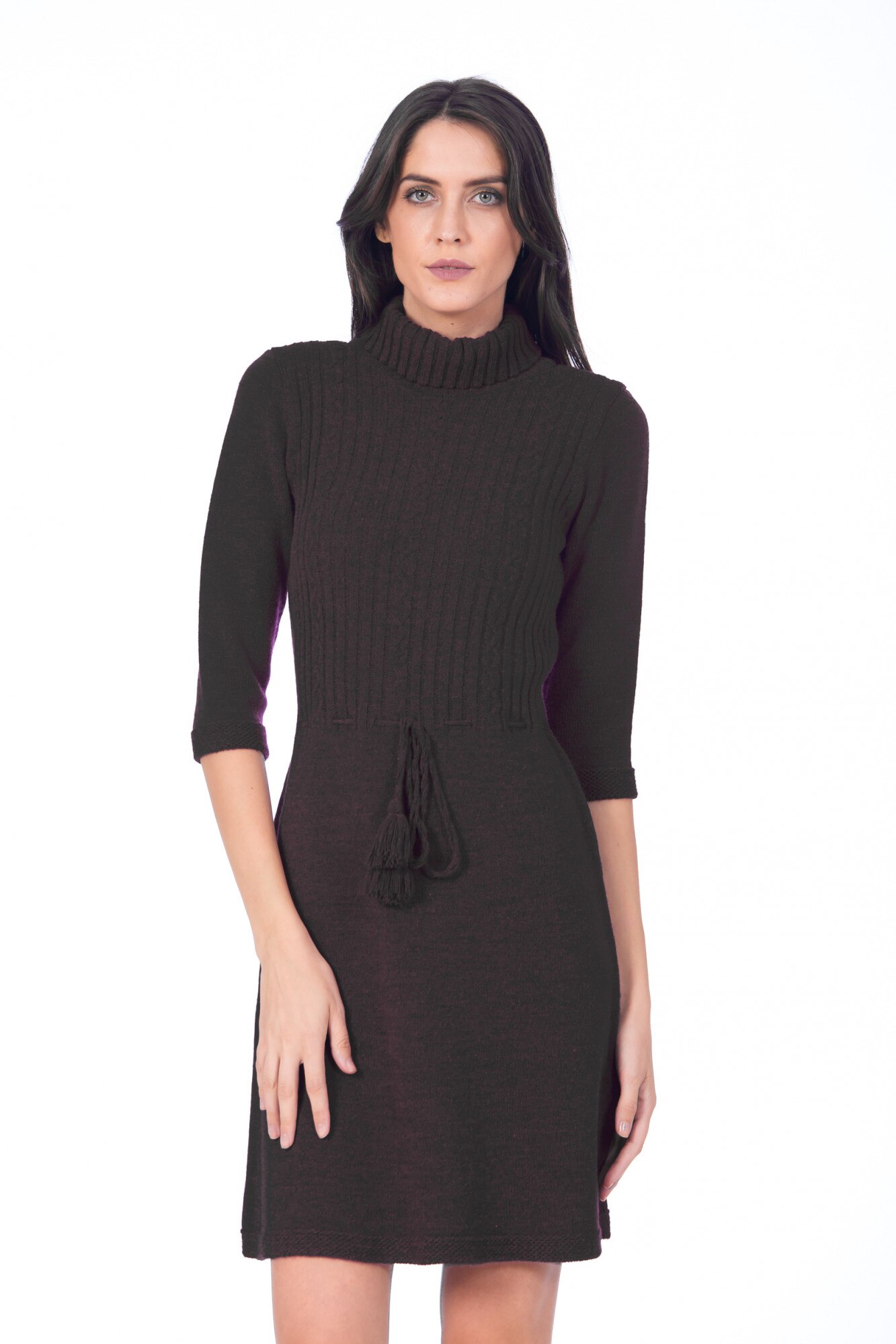 Rochie BE YOU, tricotata cu motocei, Negru