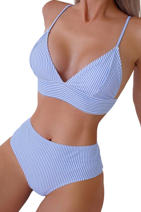 Бански EFAYN, комплект от 2 части, атрактивен модел, сутиен бюстие, Бял/Син